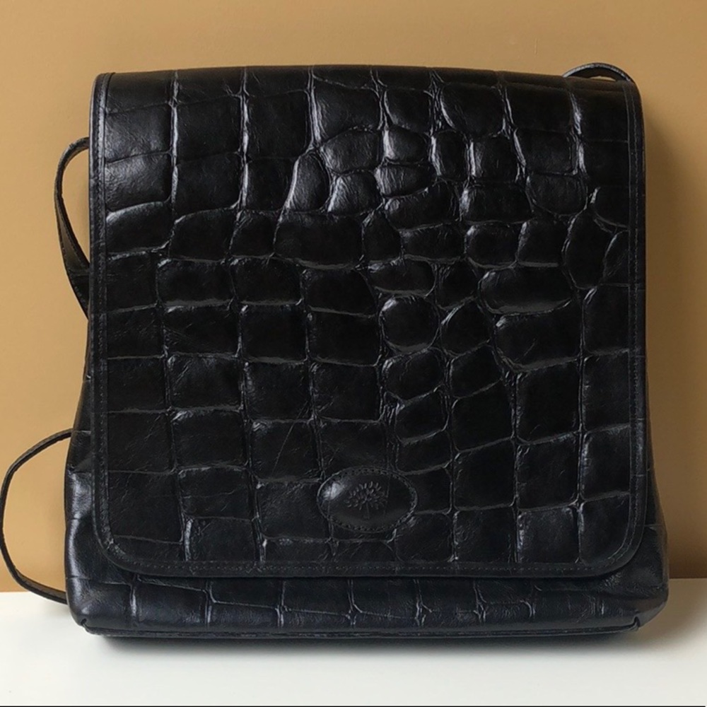 Mulberry Vintage Croc Embossed messenger bag